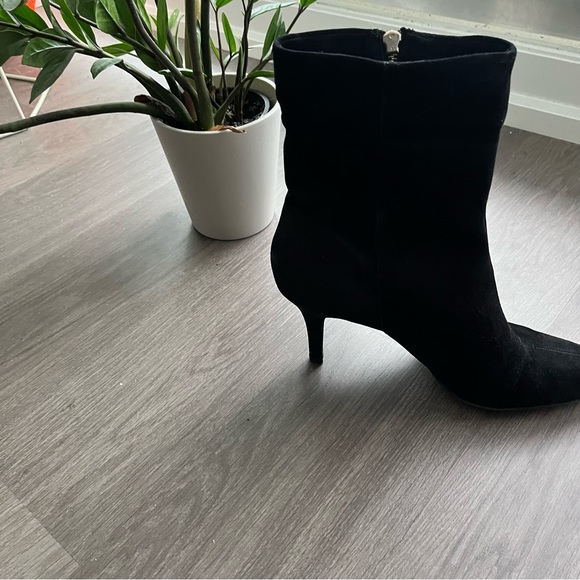 Vince Camuto Black Suede High-Heeled Ankle Boots - Picture 14 of 14